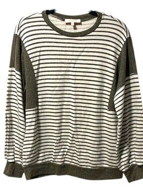 Hailey & Co. Striped Green and White Sweatshirt, Size S